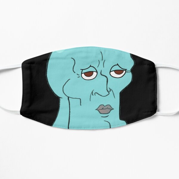 Squidward Handsome Spongebob Face Masks | Redbubble