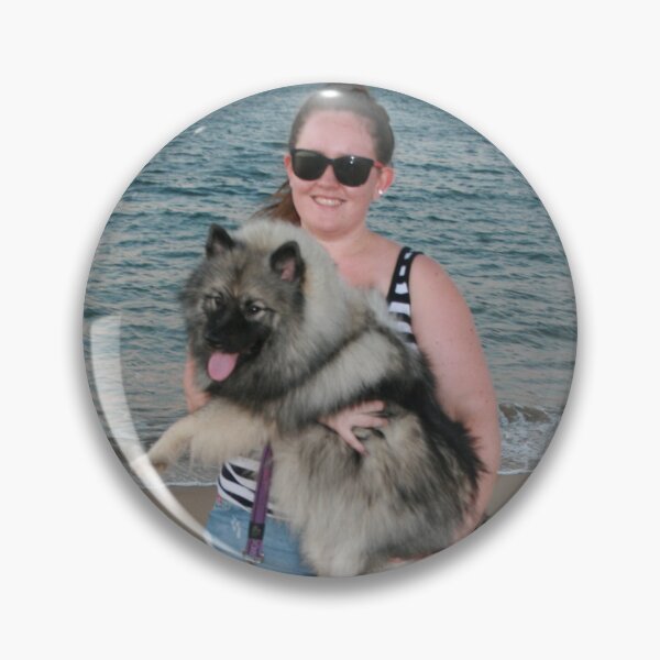 Item preview, 19. Bree & her Keeshond designed and sold by Cathie Brooker.
