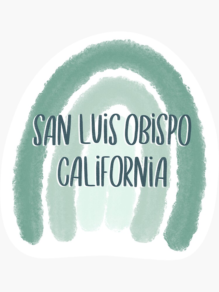 Thumbnail 3 of 3, Sticker, San Luis Obispo Rainbow Watercolor designed and sold by theooo18.