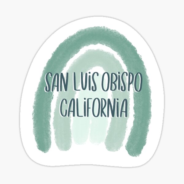 San Luis Obispo Rainbow Watercolor Sticker