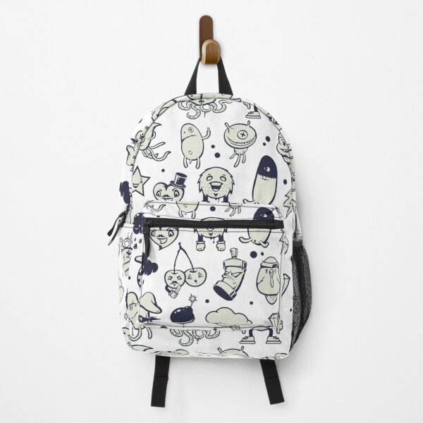 Item preview, Cute Doodle monster characters with white background pattern designed and sold by smARTwork.