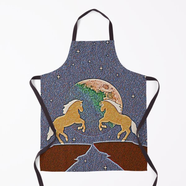Item preview, A pair of horses against the background of the full moon designed and sold by helenkaiy.