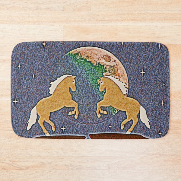 Item preview, A pair of horses against the background of the full moon designed and sold by helenkaiy.
