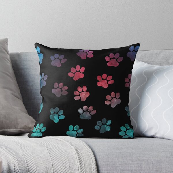 Animal Paw Prints Throw Pillow