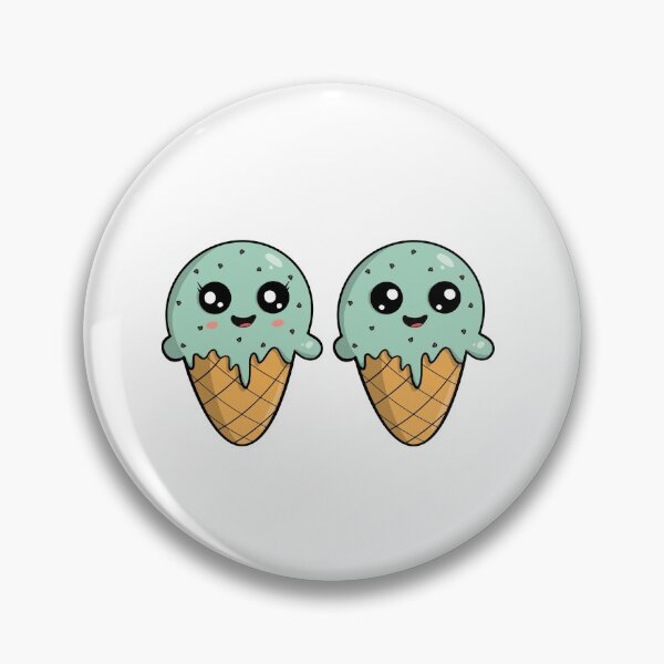 Artikelvorschau, Cute Mint Ice Cream Couple Cartoon entworfen und verkauft von LEFDDesigns.