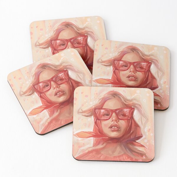 Item preview,  cute girl with glasses and a scarf designed and sold by Maslovaart.