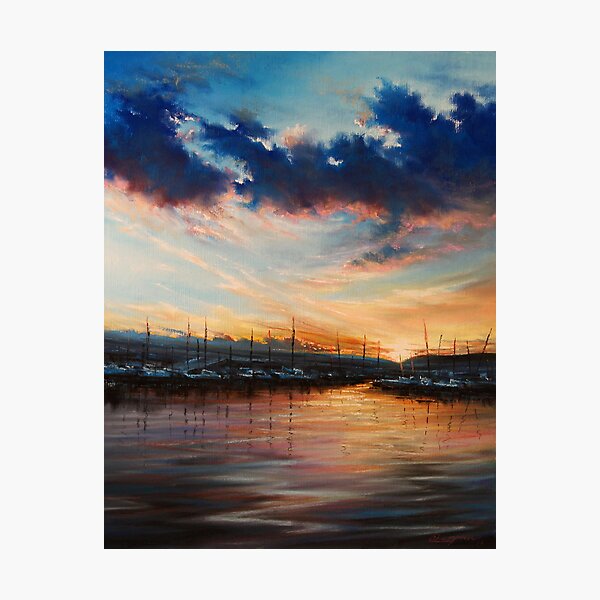 Item preview, sunset in the harbor designed and sold by Roman Burgan.