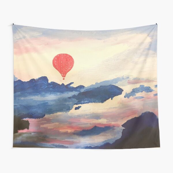 Aperçu de l'œuvre Montgolfière dans un ciel coucher de soleil créée et vendue par charis-madi-art.