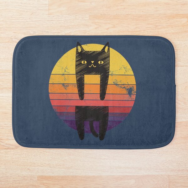 Artikelvorschau, Schwarzer Katzen-Sonnen-Weinlese-Retro-Sonnenuntergang entworfen und verkauft von CokeyPanda.