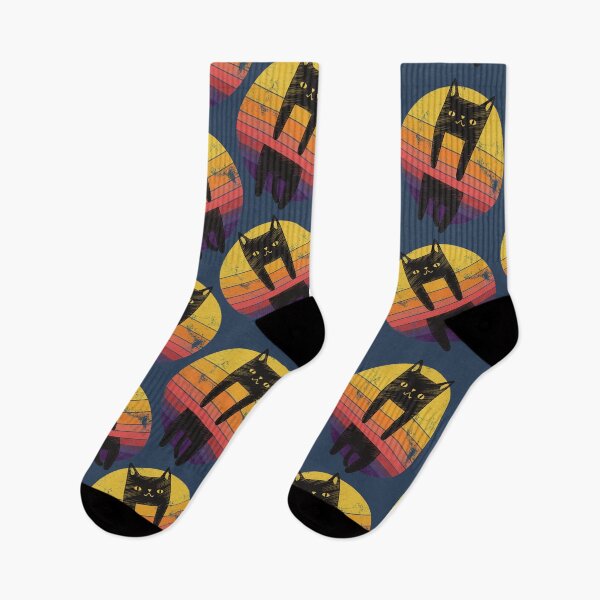 Item preview, Black Cat Sun Vintage Retro Sunset designed and sold by CokeyPanda.