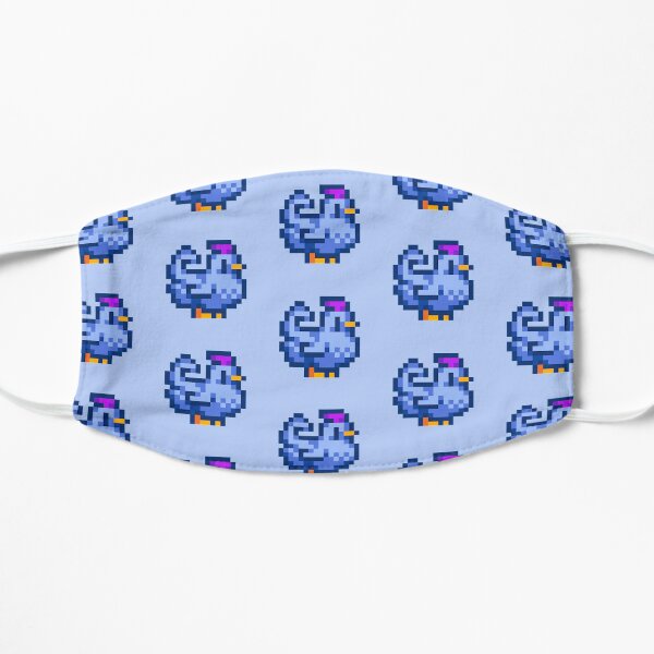 Stardew Valley Pixel Blue Chicken Flat Mask