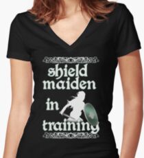 Shield Maiden in Training - Vikings Women's Fitted V-Neck T-Shirt