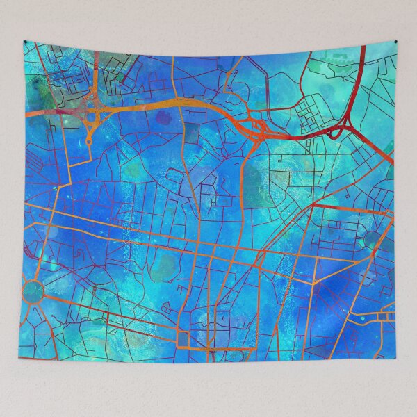 Item preview, Porto Portugal Street Map Blue Lagoon designed and sold by IvonDesign.