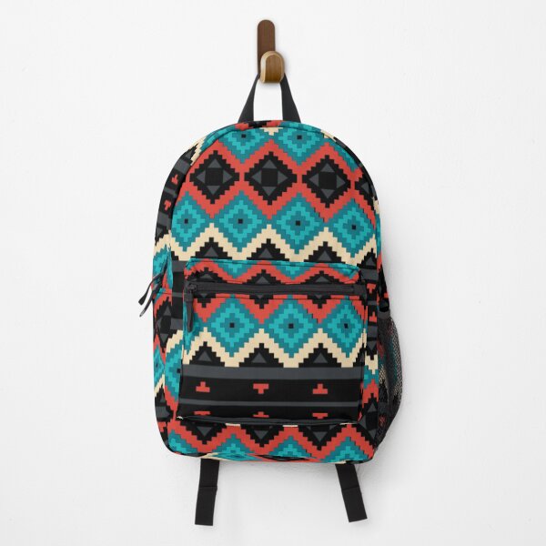 Item preview, retro zigzag and diamond patterns (black and blue) designed and sold by Gee Creatives.
