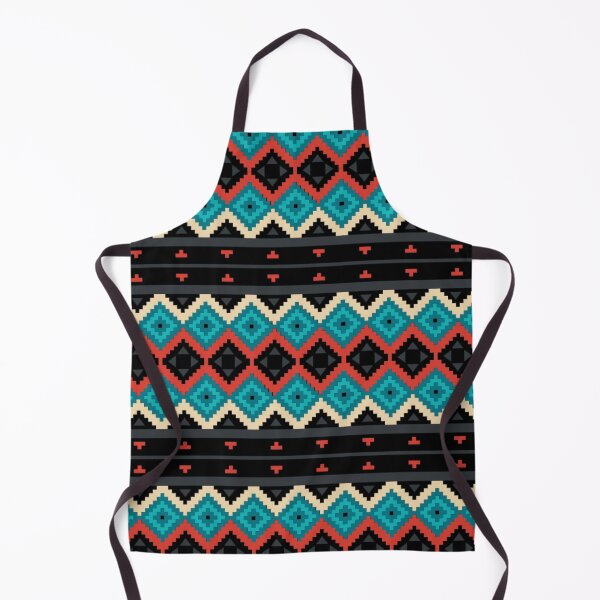 Item preview, retro zigzag and diamond patterns (black and blue) designed and sold by Gee Creatives.