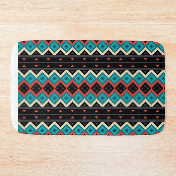 Item preview, retro zigzag and diamond patterns (black and blue) designed and sold by Gee Creatives.