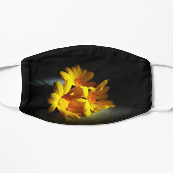 yellow daisies, cut flowers in the dying light Flat Mask