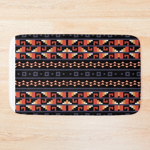 Item preview, retro zigzag and square patterns (black, red and violet) designed and sold by Gee Creatives.