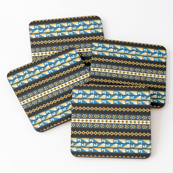 Item preview, retro diamond patterns (blue, black and yellow) magical pattern designed and sold by Gee Creatives.