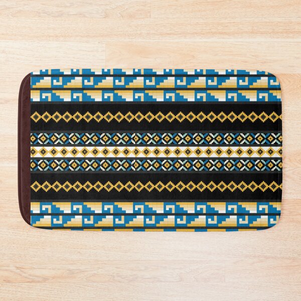 Item preview, retro diamond patterns (blue, black and yellow) magical pattern designed and sold by Gee Creatives.