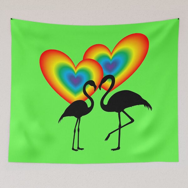 Item preview, A pair of loving flamingos designed and sold by helenkaiy.