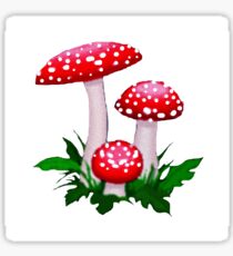Red Spotted Mushrooms Sticker