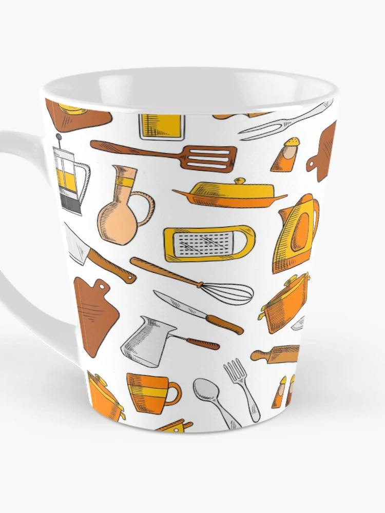 Thumbnail 3 of 4, Coffee Mug, Cute Chef Kitchen Essentials Pattern designed and sold by JustCreativity.