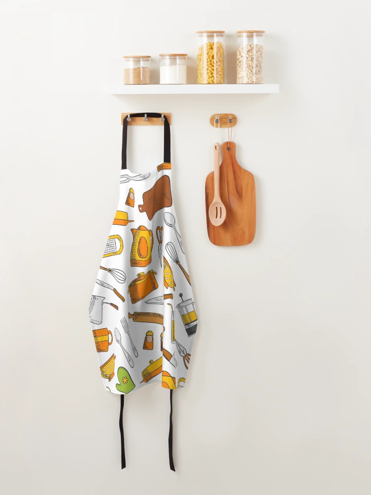 Thumbnail 4 of 6, Apron, Cute Chef Kitchen Essentials Pattern designed and sold by JustCreativity.