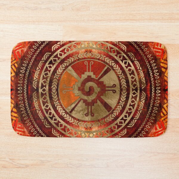 Item preview, Hunab Ku Mayan symbol Burnt Orange and Gold designed and sold by Nartissima.