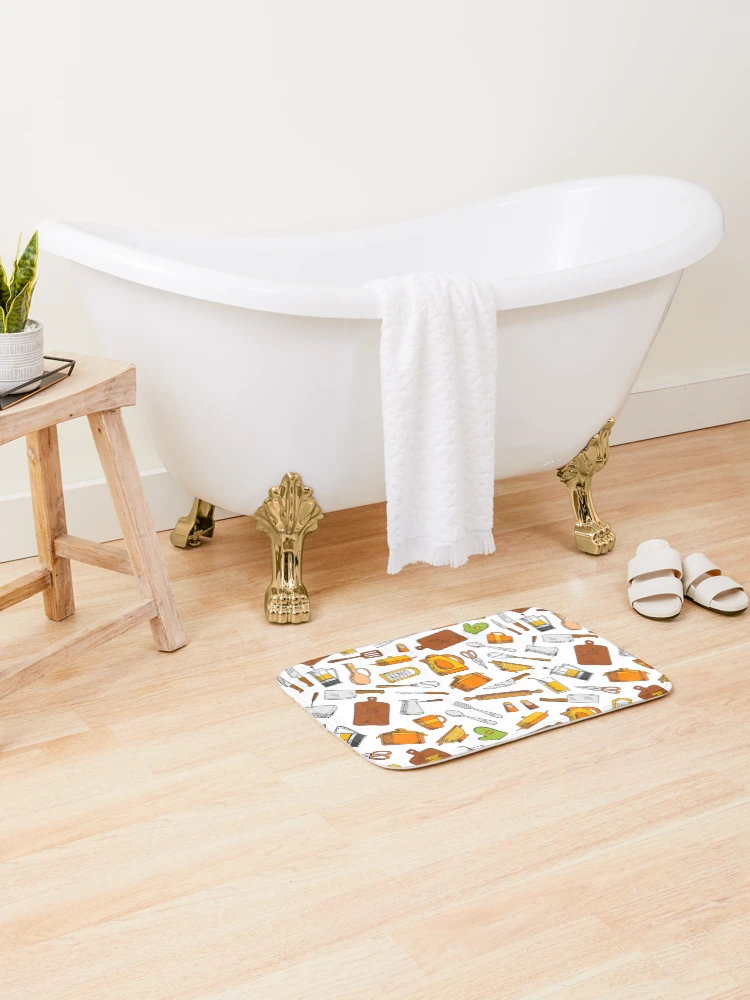 Thumbnail 2 of 6, Bath Mat, Cute Chef Kitchen Essentials Pattern designed and sold by JustCreativity.
