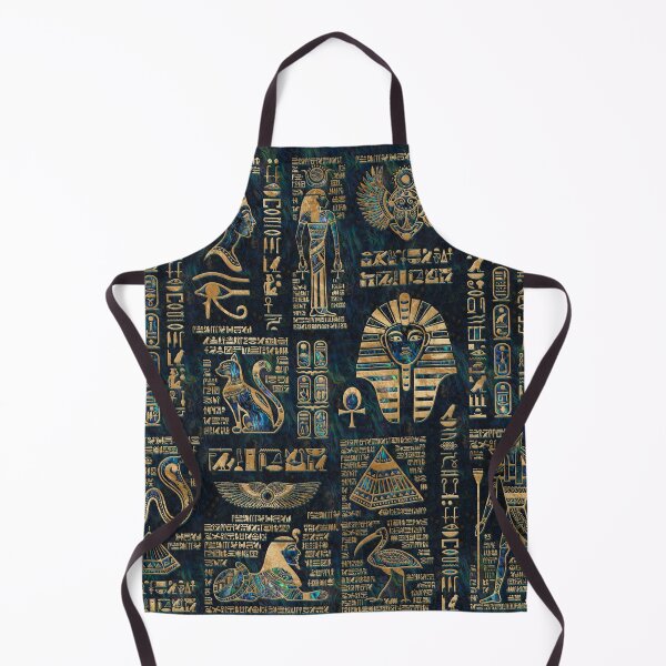 Item preview, Egyptian hieroglyphs and deities -Abalone and gold designed and sold by Nartissima.