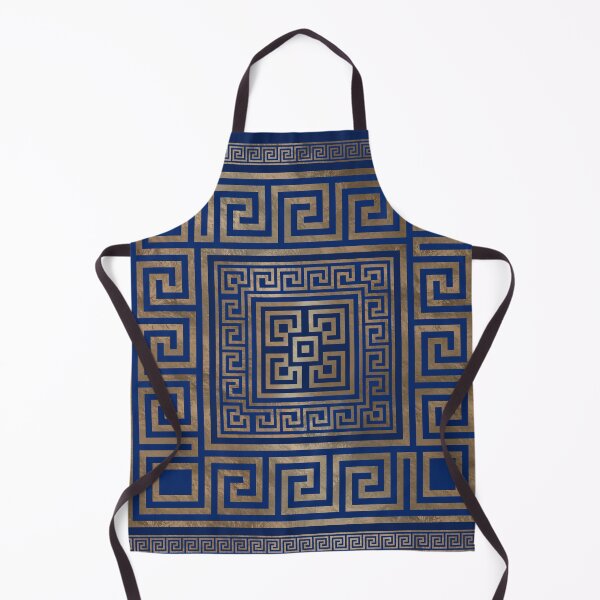 Item preview, Greek Key Ornament - Greek Meander -gold on blue designed and sold by k9printart.