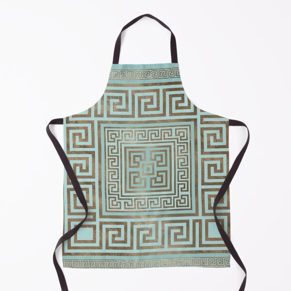 Item preview, Greek Key Ornament - Greek Meander - Gold and Mint designed and sold by k9printart.