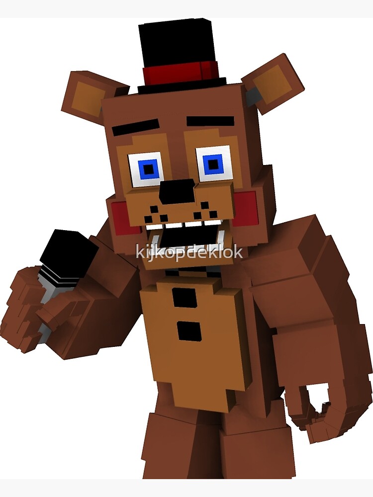 Five Nights At Freddys Minecraft Freddy Photographic Print By Kijkopdeklok Redbubble