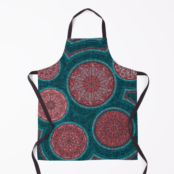Item preview, Dot Art Circles Abstract Living coral and teal designed and sold by Nartissima.
