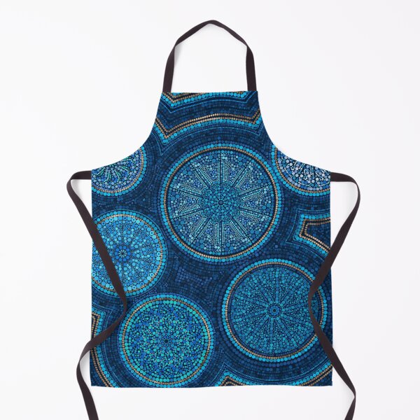 Item preview, Dot Art Circles Abstract Blue with gold accent designed and sold by Nartissima.