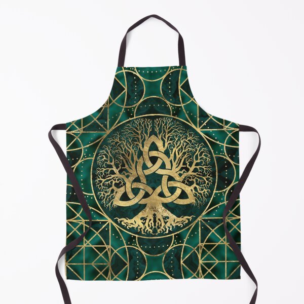 Item preview, Tree of life with Triquetra Malachite and Gold designed and sold by Nartissima.