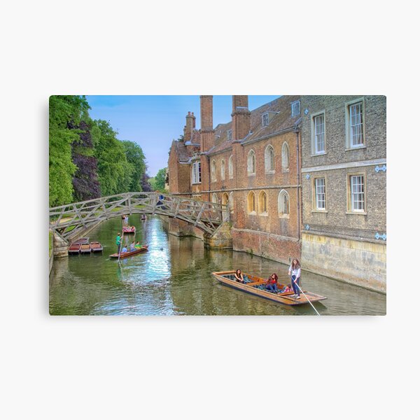 Punting on The River Cam Metal Print