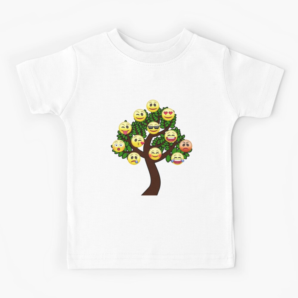 Image Tree Of Emoji In Moods Of Smile Funny Kiss Love Kids T Shirt By Lyky7872 Redbubble