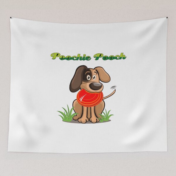 Item preview, Poochie Pooch with his red frisbee designed and sold by PoochiePooch.