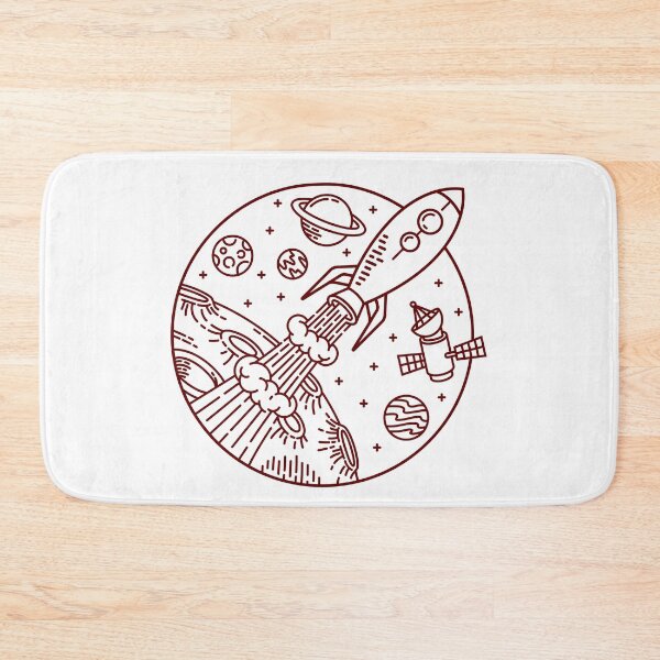 Item preview, Rocket adventure line illustration designed and sold by teenlabel.