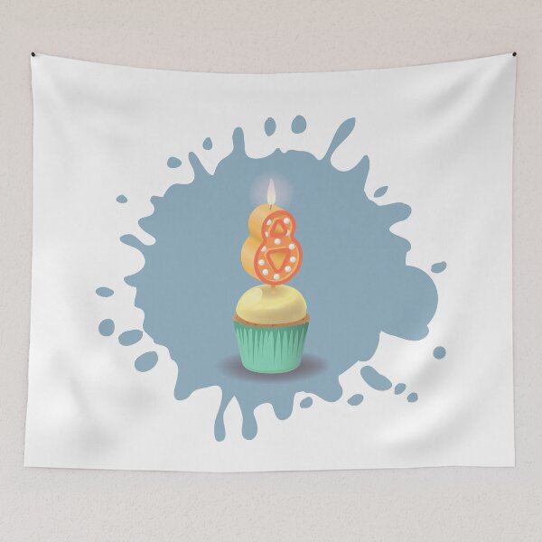 Item preview, Happy 8 birthday number 8 muffin eight years birthday card designed and sold by Urosek.