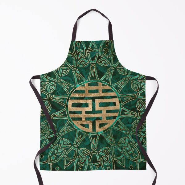 Item preview, Double Happiness Symbol Gold and Malachite designed and sold by Nartissima.