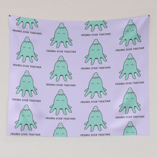 Item preview, Friends Stick Together - Light Teal on Lilac designed and sold by ImperfectLife.