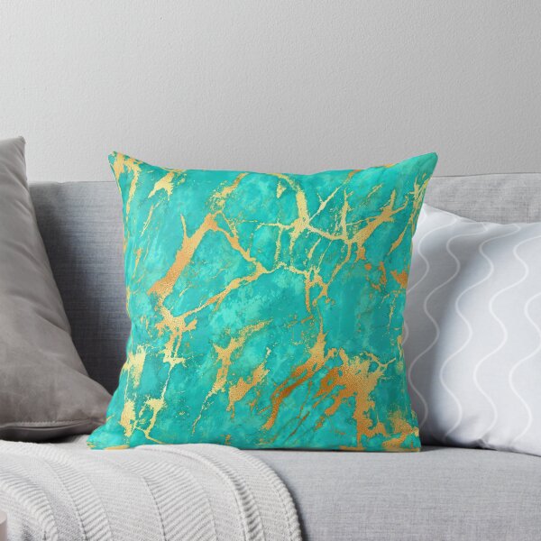 Item preview, Turquoise And Gold Malachite Faux Marble  designed and sold by MysticMarble.
