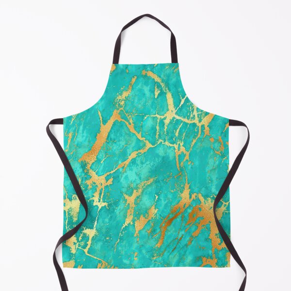 Item preview, Turquoise And Gold Malachite Faux Marble designed and sold by MysticMarble.