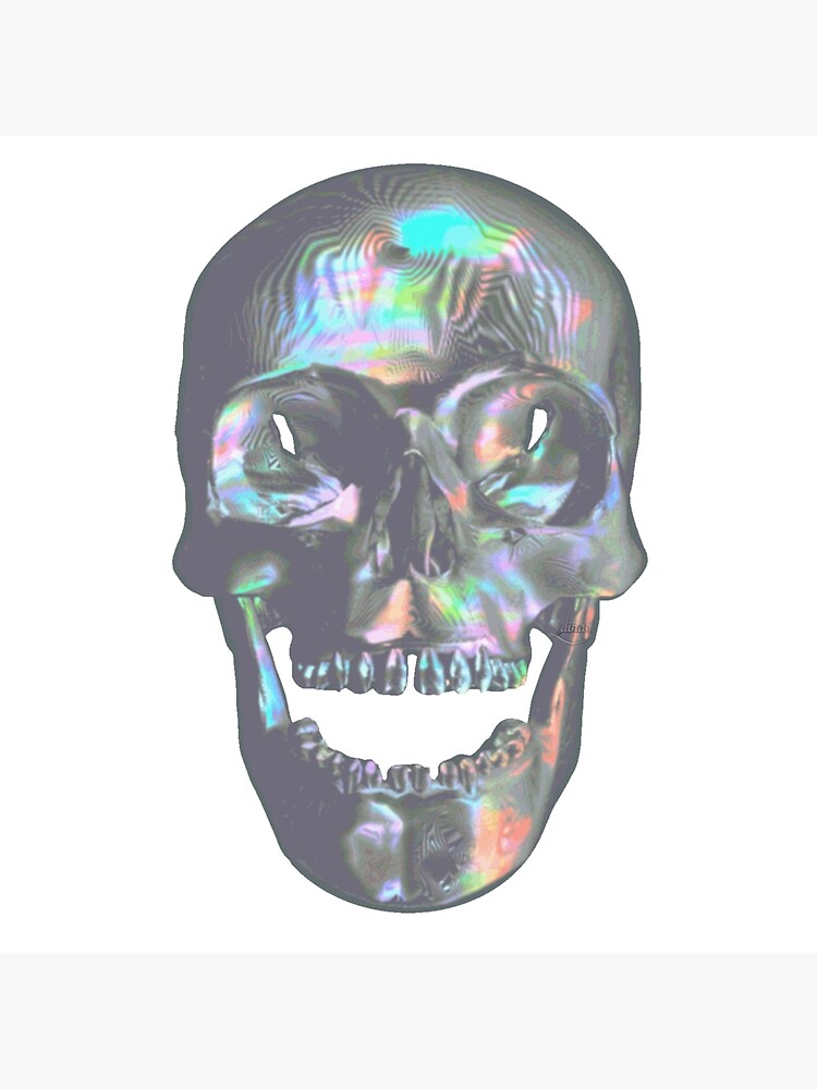 Thumbnail 3 of 3, Photographic Print, Laughing Iridescent Skull designed and sold by dinaaaaaah.
