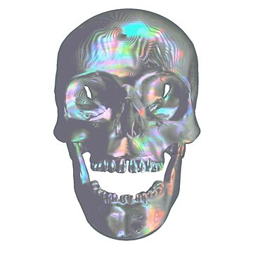 Artwork thumbnail, Laughing Iridescent Skull by dinaaaaaah