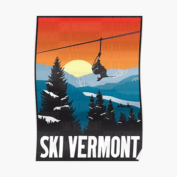 Ski sur glace Vermont Poster