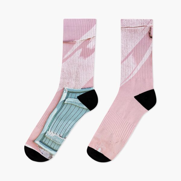 Item preview, Quirky Pink Wall with Dancing Shadows over Blue Windows designed and sold by yappei.